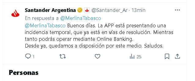 Desde la cuenta de X del Banco Santander respondieron algunas de las quejas que hicieron los clientes.